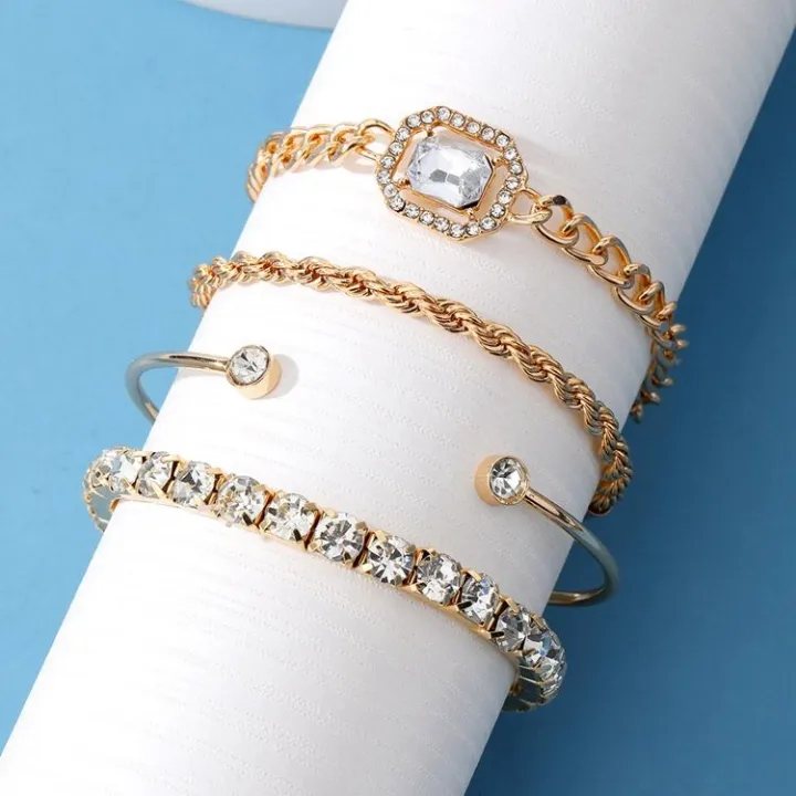 4Pcs/set%20Retro%20Bracelet%20for%20Women%20Girls%20Crystal%20Shiny%20Adjustable%20Opening%20Chain%20Bracelets%20Punk%20Bangle%20Charm%20Bracelets%20Jewelry%20Gift%20-%20Image%205