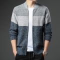 【Alien Alien】 Autumn and Winter Korean Style Men Patchwork Cardigan Sweaters Men's Casual O-neck Sweater Coat Zipper Knitted Jacket Male 8803.