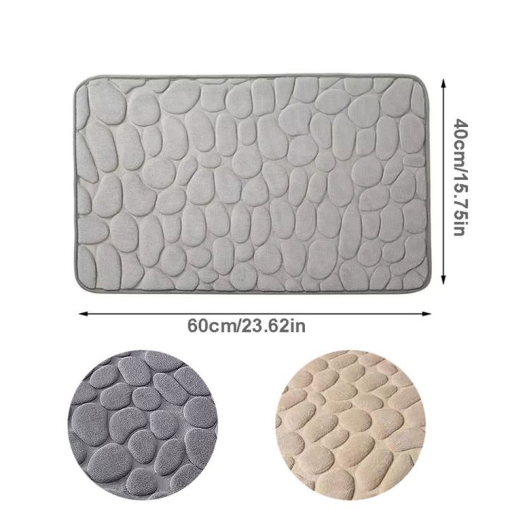 3D%20Non%20Slip%20Bathroom%20Mat%20Cobblestone%20Embossed%20Bath%20Mats%20Memory%20Foam%20Absorbent%20Doormat%20Carpet%20Door%20Floor%20Mats%20Machine%20Washable%20Quick%20Drying%20Door%20Rug%20Indoor%20Bathroom%20Accessories%20-%20Image%208