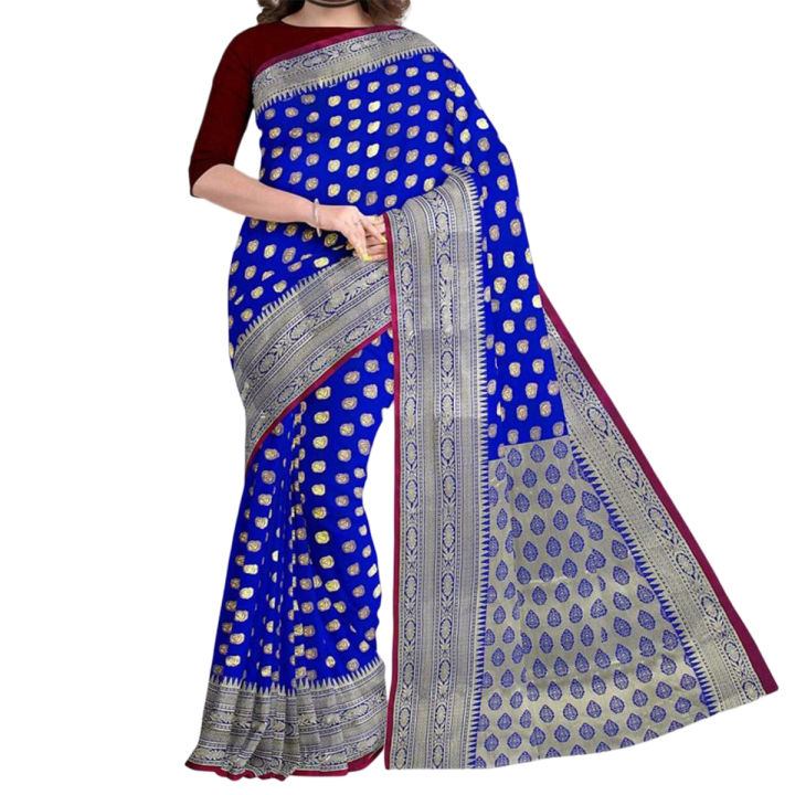 Indian Silk Katan Sharee Hand Washable - Sari - Saree - শাড়ি - Sari