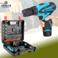 Cordless Drill Machine 12v 28Pcs Power Driver Combo Drills Kit + Double Battery. 