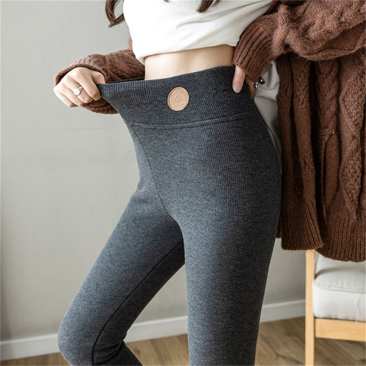 Women's Lamb Fleece Lined Leggings Warm Winter Leggings High Waist