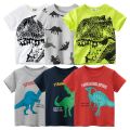 2023 Summer T Shirt Children Boys Short Sleeve O-Neck Cotton T-shirt Dinosaur Cartoon Tops Tees Kids Clothes Dropshipping. 
