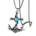 Stylish Stainless Steel Anchor Necklace for Men Durable and Modern Chain Pendant Design. 