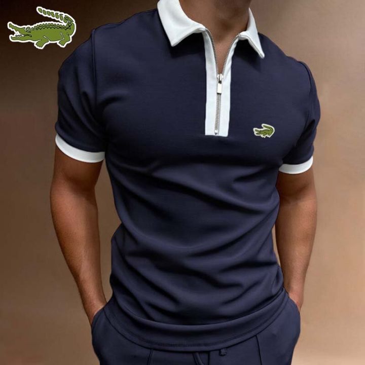 2022%20New%20Golf%20Polo%20Shirts%20For%20Men%20Summer%20Short%20Sleeve%20Zipper%20Lapel%20Tops%20Casual%20Slim%20Trend%20Good%20Quality%20Tees%20Hommes%20Clothing%20-%20Image%205