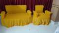 Yellow Color Turkey stretchable fabrics sofa cover for Regular Size Sofa. 