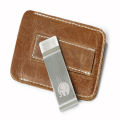 Leather Card Holder with Money Clip Wallet for Man. 