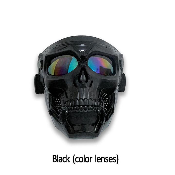 SL Skull Ghost-shape Goggles Face Cover For Outdoor Sports Off-road Motorcycle Helmet Goggles Wind-proof Adjustable Goggles frame