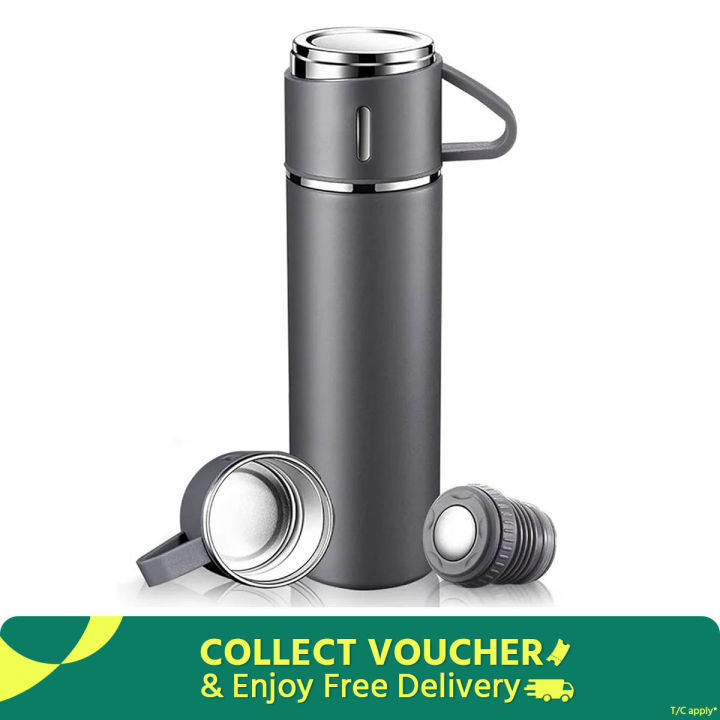 Stainless Steel Vacuum Flask 3 Cup of Set 500ml.