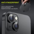 For Apple iPhone 14 Plus Black WSKEN Ring Alloy Ultra Thin Camera Lens Protector.