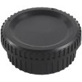 Black Plastic Camera Body Cover + Rear Lens Cap for Nikon Digital SLR. 