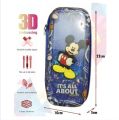 Qitong Micky Mouse blue 3D Pencil Case pencil Box with Compartments - Kids Large Capacity School Supply Organizer Students Stationery Box - Girls Boys Pen Pouch.