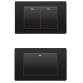 Tempered Glass Mechanical Button Electrical Wall Switch 4 Gang 2 Way 118mmx72mm Black Panel Light Switch 4gang 2way. 