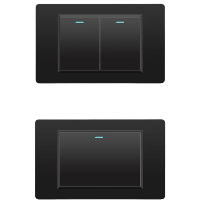 Tempered%20Glass%20Mechanical%20Button%20Electrical%20Wall%20Switch%204%20Gang%202%20Way%20118mmx72mm%20Black%20Panel%20Light%20Switch%204gang%202way%20-%20Image%202