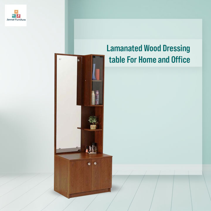 Lamanated Wood Dressing table - Brown For Home and Office Use .Size-L-24+W-13+H-67inch .