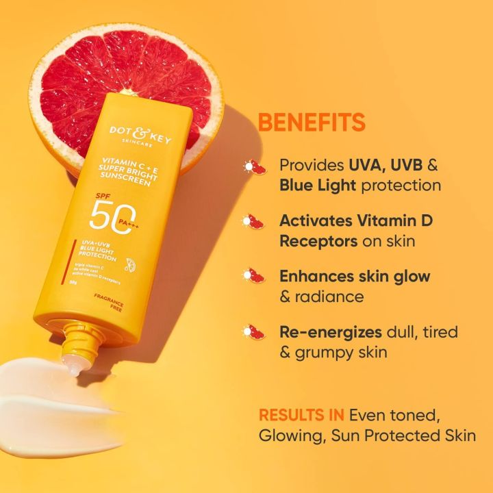 Dot%20&%20Key%20Vitamin%20C%20+%20E%20Super%20Bright%20Sunscreen%2080gm%20SPF50%20PA+++%20%7C%20India%20%7C%20Seal%20Open%20Box%20-%20Image%205