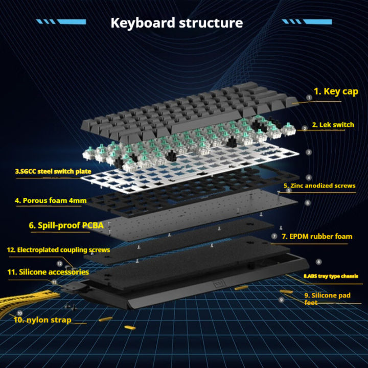 Wooting%2060HE%20Customized%20Magnetic%20Axis%20Mechanical%20Keyboard%20wired%20Lightweight%20Gaming%20PBT%20CSGO%20Valorant%20Electronic%20Sports%20Laptop%20-%20Image%204
