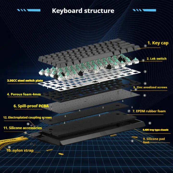 Wooting%2060HE%20Customized%20Magnetic%20Axis%20Mechanical%20Keyboard%20wired%20Lightweight%20Gaming%20PBT%20CSGO%20Valorant%20Electronic%20Sports%20Laptop%20-%20Image%204