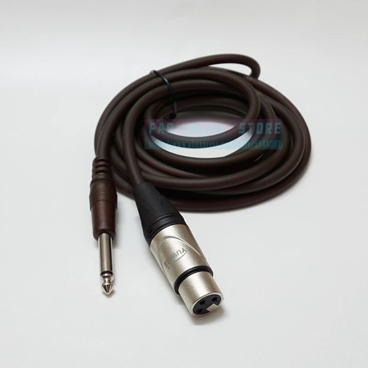 1/4 Inch TS Male to XLR Female Cable Unbalanced 6.35mm Mono to XLR Mic Cable 4N OFC Conductor Dual Shielding Noise Free Cable 1.5M