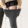 Black White Soild Color Long Stockings Women Over Knee Thigh High Over The Knee Stockings Lolita Ladies Warm Knee Socks. 
