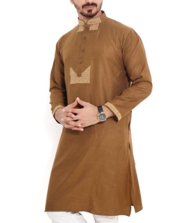 Coffe color embroidery Panjabi for men