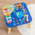 Baby Activity Table Bead Maze Gear Early Learning Wooden Play Table Toy for Toddlers Kids 1 2 3 4. 