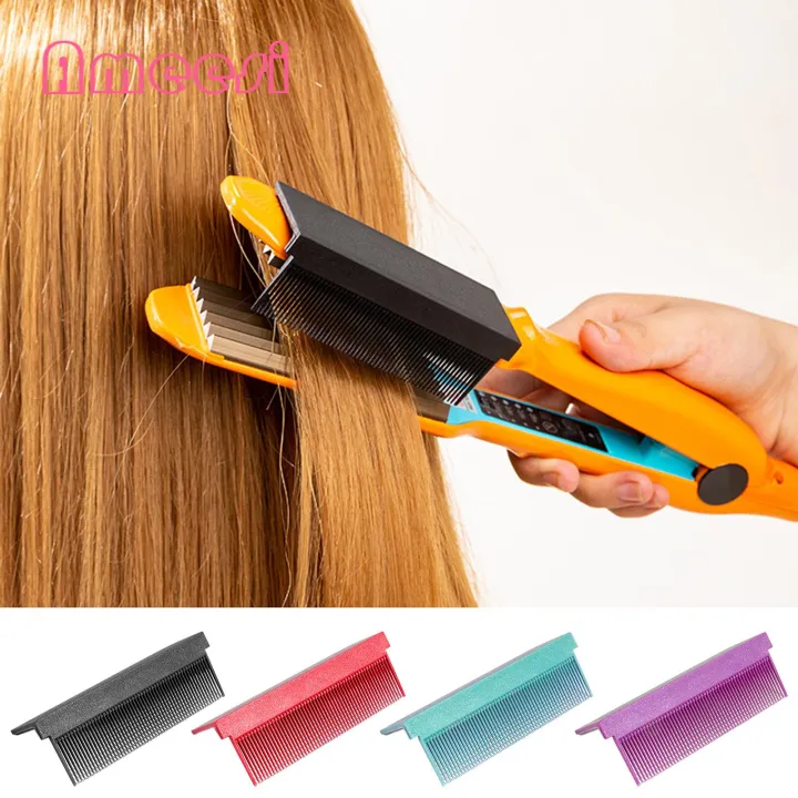 A comb makes straightening hair a breeze because it allows for more control over the hair while using the styling tool. The comb glides over the hair to smooth it out.