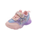 Disney Frozen Elsa Mesh Sneakers Kids Shos Summer Autumn Led Children Luminous Girls Light Baby Sneaker Sports Shoes Size 22-31.
