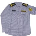 Men Formal Stripe Cotton Security Guard Shirt - Security Staff-Men's Security Guard uniforms for Guards with bach, solder, logo. 