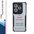Yonpor ShockProof Case For Infinix Hot 40 / Hot 40 Pro - Transparent Silica Gel Matte Slim Thin Back Cover Phone Case With Bumper. 