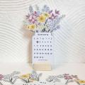2024 Bloomy Flowers Desk Calendar, Creative Floral Desk Calendar, 2024 Flower-Themed Calendar, Pretty Floral Desk Decor, Monthly Desk Planner.