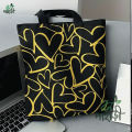 Trendy Top Handle Love Design White Color Tote Canvas Bag Shopping Bag / College / University Bag, Tote Bag, Canvas Bag with Zipper and Free Pouch, pencil bag, cosmetic bag.
