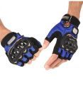 Pro Biker Hand Gloves Half Finger - Black, Red, and Blue. 