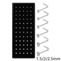 60Pcs Fashion L Shape Rhinestone Crystal Stainless Steel Nose Piercing Ear Bone Women Body Jewelry Aro Nariz Anneau Nez Piercing.