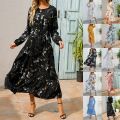 Summer Dress Women 2022 Floral Casual Long Dresses Maxi Dresses For Women Long Sleeve Elegant Evening Boho Beach Dress Bohemian. 