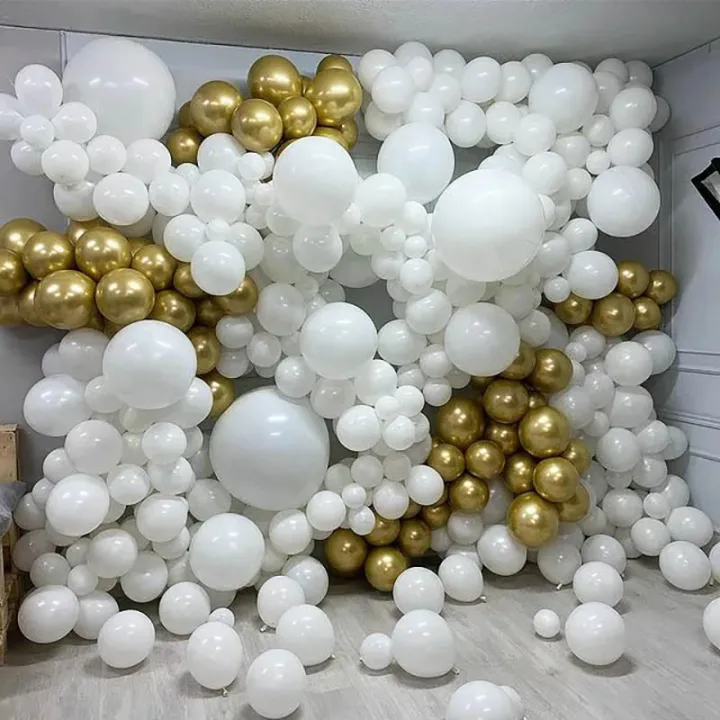 5/10/18inch%20Classic%20Matte%20White%20Latex%20Balloons%20Chrome%20Metallic%20Gold%20Balloon%20Arch%20Birthday%20Party%20Decor%20Baby%20Shower%20Wedding%20Globos%20-%20Image%203
