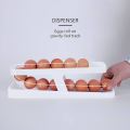 1Pcs Automatic Scrolling Egg Holder Rolldown Refrigerator Egg Dispenser Kitchen Egg Storage Box Egg Stand For Fridge Egg Tray. 
