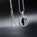 Lucky Titanium Steel Letters Rotatable Wheel Necklace for Men Stainless Steel Necklace Rotate Hip Hop Punk Pendant Necklace.