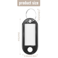 20 Pcs Key ID Label Tags Split Ring Keyring Keychain Black.