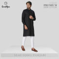 GoodMan Premium Quality Black Color Semi Long Panjabi for Men.. 