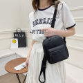 Mini Women Pure Nylon Zipper Backpack Solid Color Student School Shoulder Handbag Travel Top-hondle Bag for Female Phone Purse.