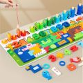 Famure Montessori Puzzle Toys Wooden Number Puzzle for Toddler Activities Toddlers Shape Sorting Counting Game.
