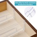 Drawer Dividers 8 Pack, Adjustable Drawer Organizer, Clear Plastic. 