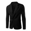 Men Blazer Single Button Turn-down Collar Formal Plus Size Suit Coat for Work. 