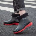 Rain Boots Men's Labor Protection Work Rubber Shoes Middle Tube Non-Slip Waterproof Kitchen Fishing Shoes Outdoor Rain Boots Soft Bottom Rain Shoes Men. 