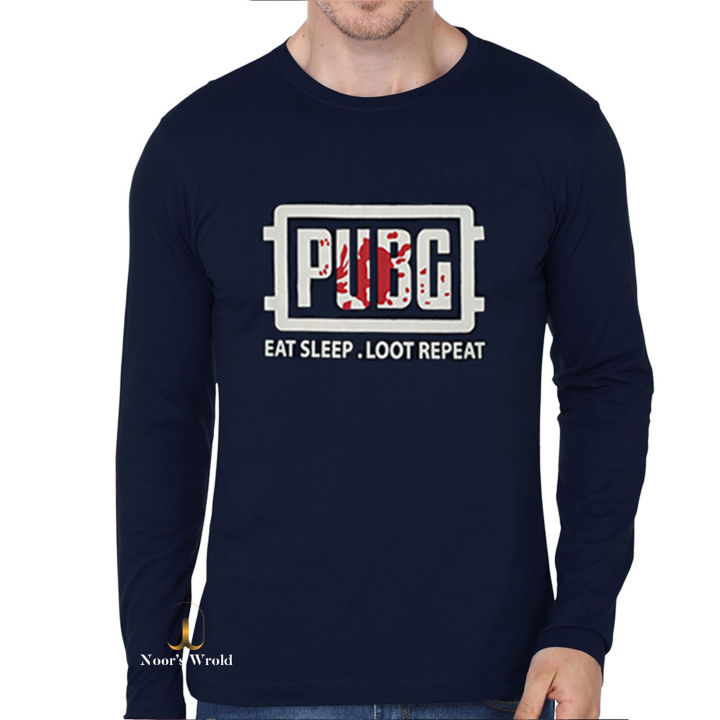 Navy%20Blue%20PUBG%20Long%20Sleeve%20Cotton%20T-shirt%20for%20Men%20-%20T-Shirt%20For%20Men%20-%20Image%203