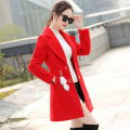2024 New Autumn Winter Woolen Coat Female Medium Length Casua Loose Women Woolen Jacket Slim Lady Clothing Women's Coats Overcoa.