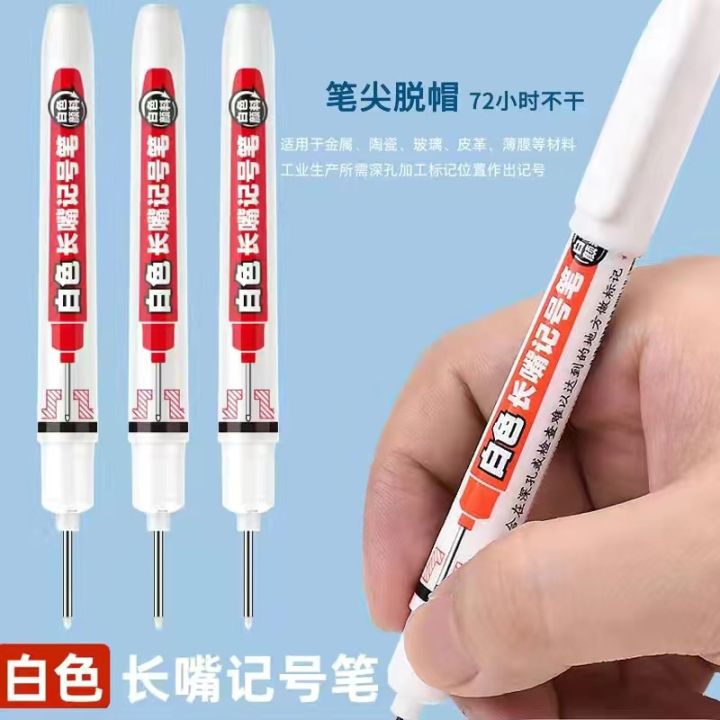 Genvana%20White%20Hatching%20Pen%20Carpenter%20Pencil%20Erasable%20Drawing%20Pen%20White%20Pen%20Easy%20to%20Wipe%20Water-Based%20Marking%20Pen%20Long-Headed%20Pen%20-%20Image%206