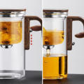 Full Glass Tea Pot Innovative Filtered Magnetic Tea Cup Heat-resistant Transparent Tea Brewer for Home Use Office Use Tea. 