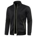 Men's Zipper Jacket Autumn Stand Collar Sweatshirts Long Sleeve Casual Coats Streetwear Male Fleece Sweater.